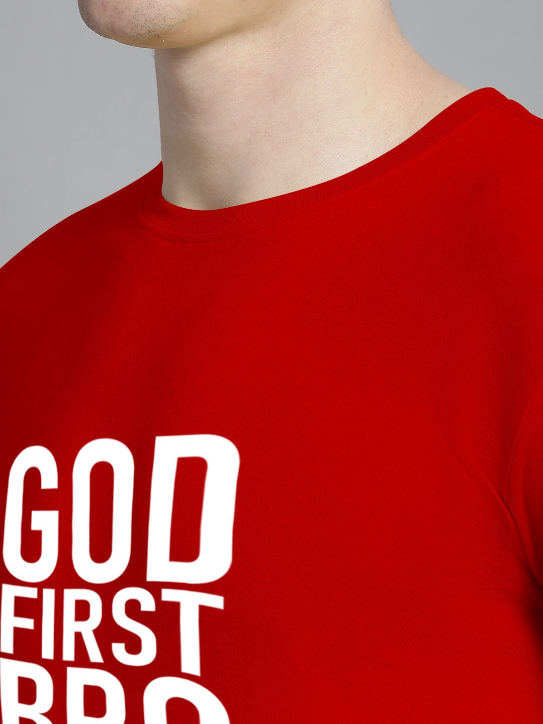 Fbar God First Bro Cotton Round Neck T-Shirt - Friskers