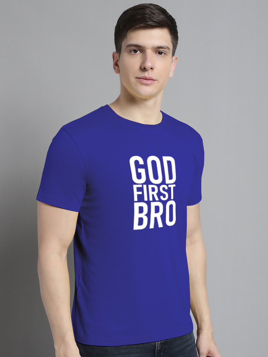 Fbar God First Bro Cotton Round Neck T-Shirt - Friskers