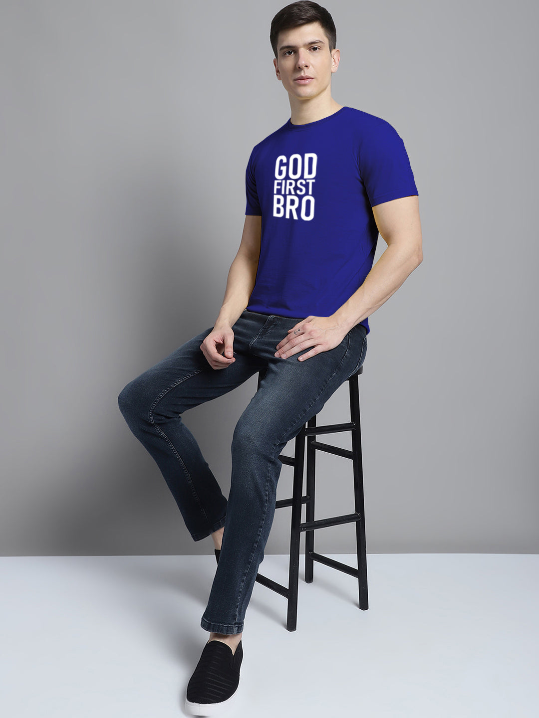 Fbar God First Bro Cotton Round Neck T-Shirt - Friskers