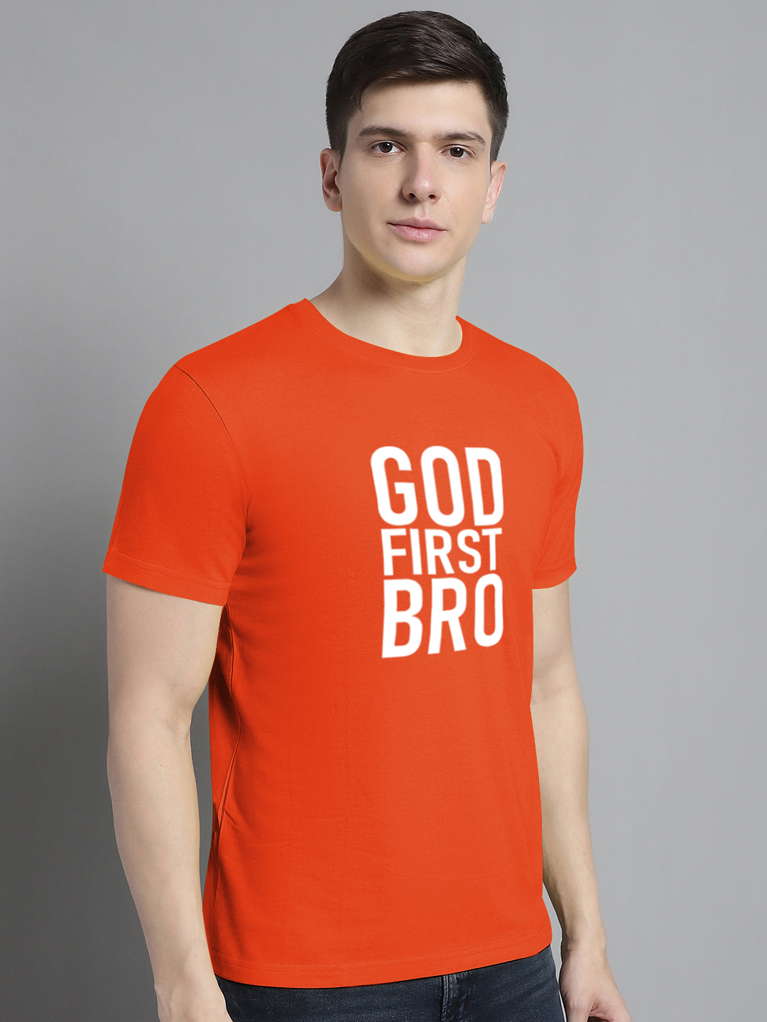 Fbar God First Bro Cotton Round Neck T-Shirt - Friskers