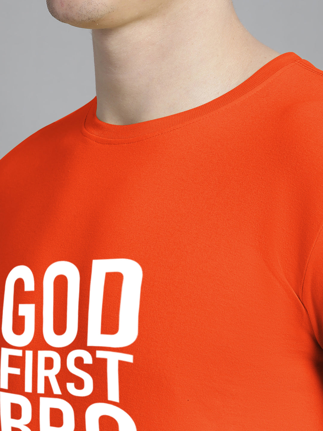 Fbar God First Bro Cotton Round Neck T-Shirt - Friskers