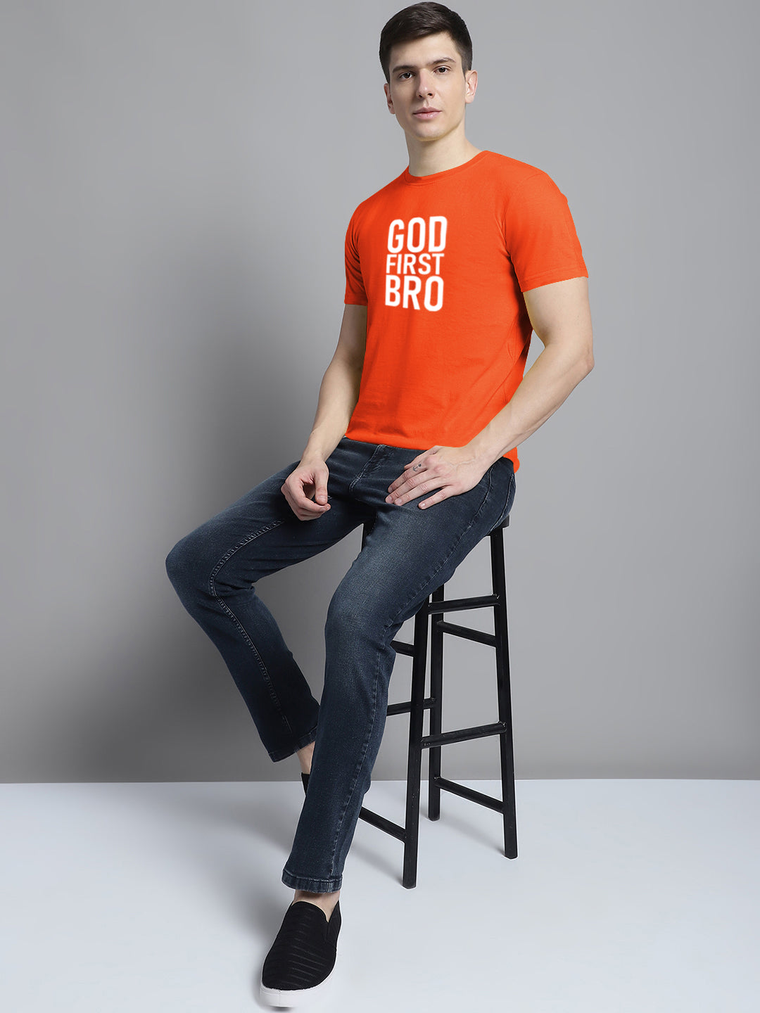 Fbar God First Bro Cotton Round Neck T-Shirt - Friskers