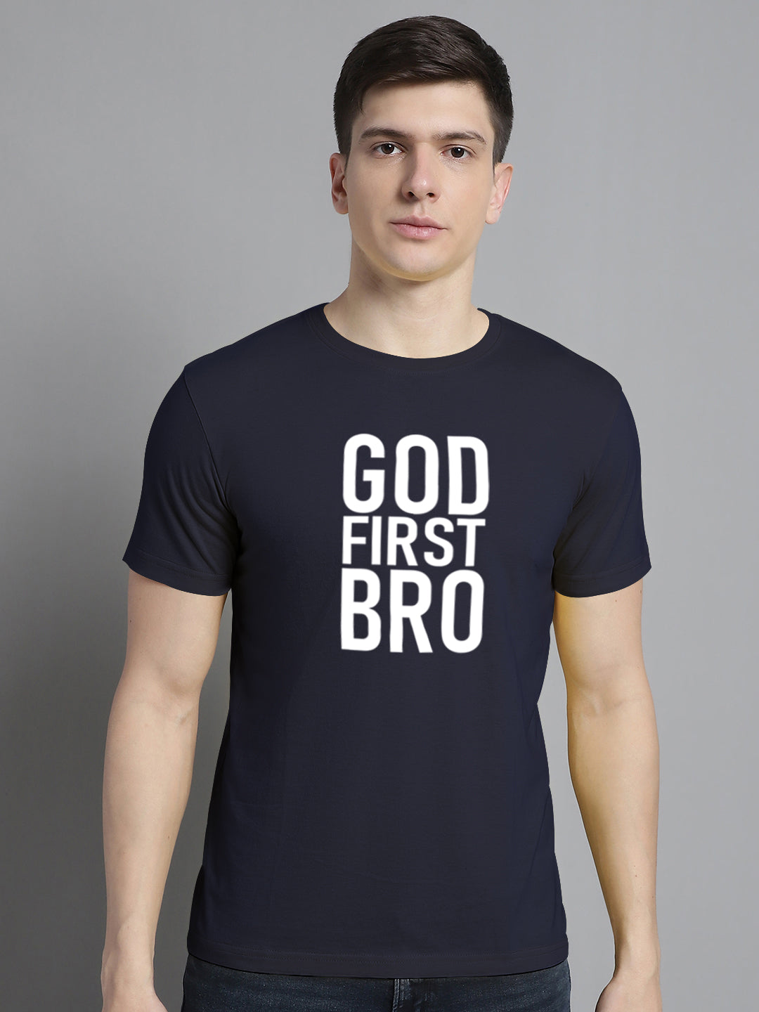 Fbar God First Bro Cotton Round Neck T-Shirt