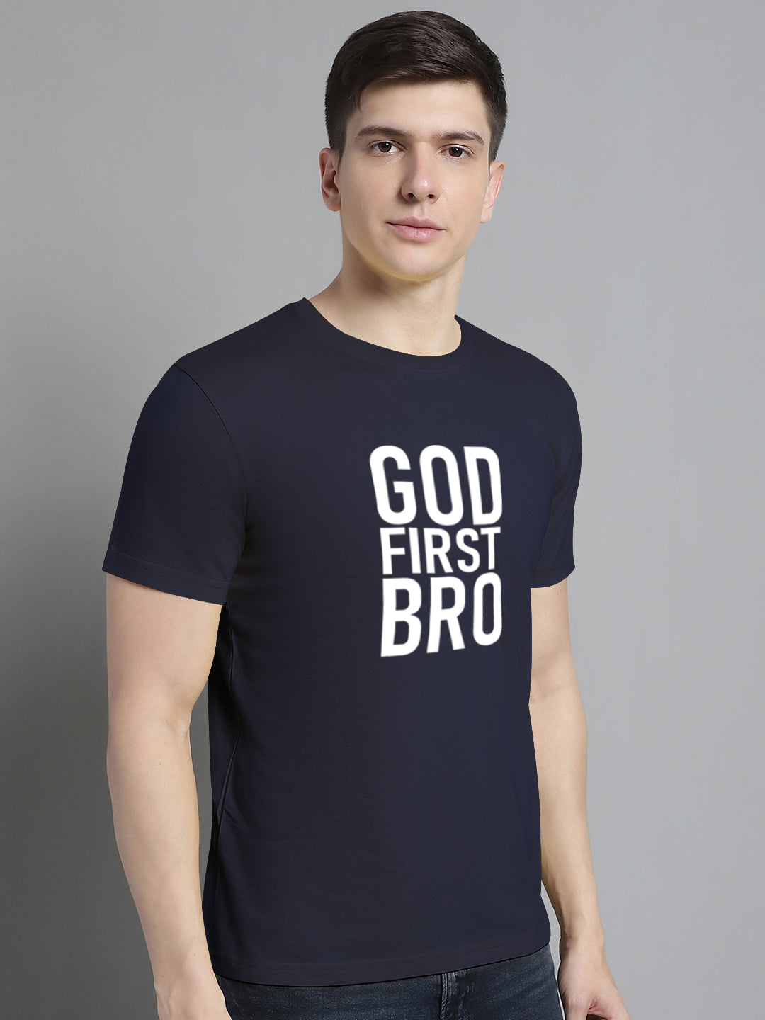 Fbar God First Bro Cotton Round Neck T-Shirt - Friskers