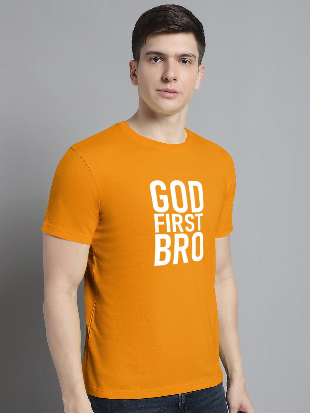 Fbar God First Bro Cotton Round Neck T-Shirt - Friskers