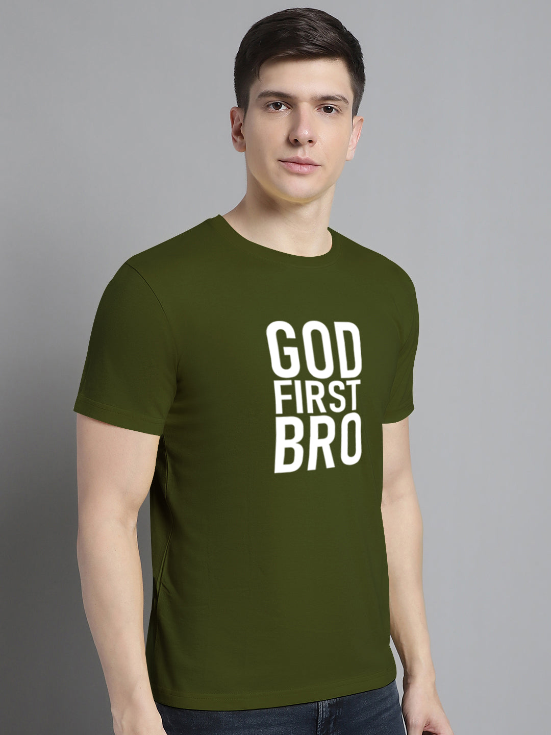 Fbar God First Bro Cotton Round Neck T-Shirt - Friskers