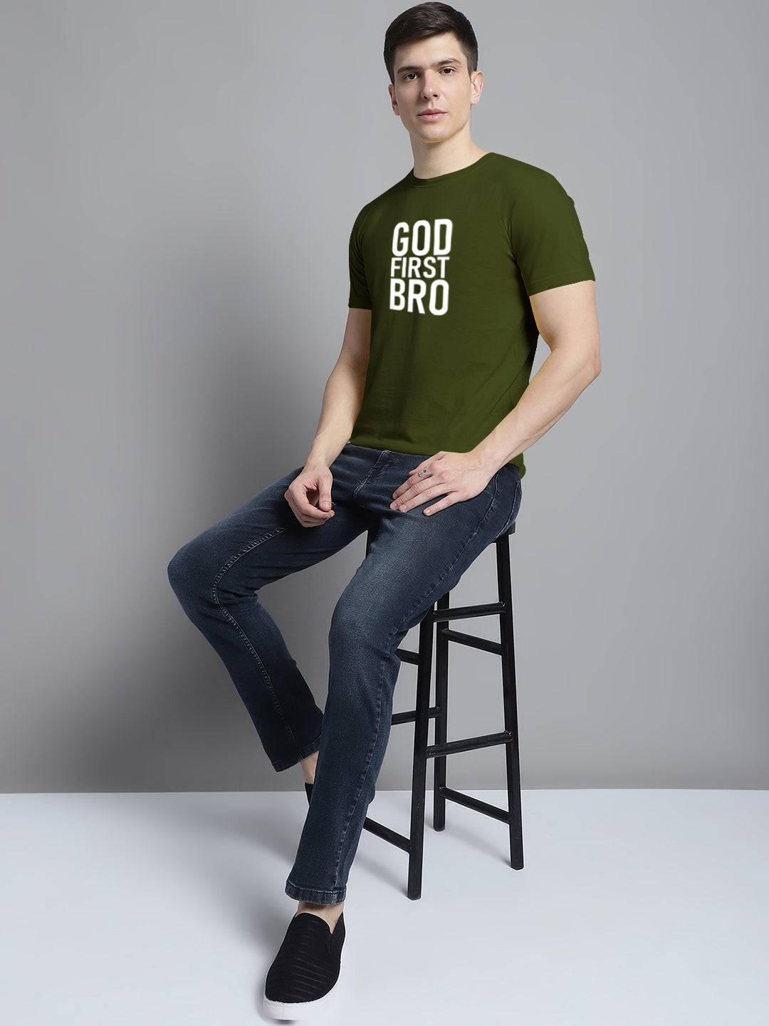 Fbar God First Bro Cotton Round Neck T-Shirt - Friskers