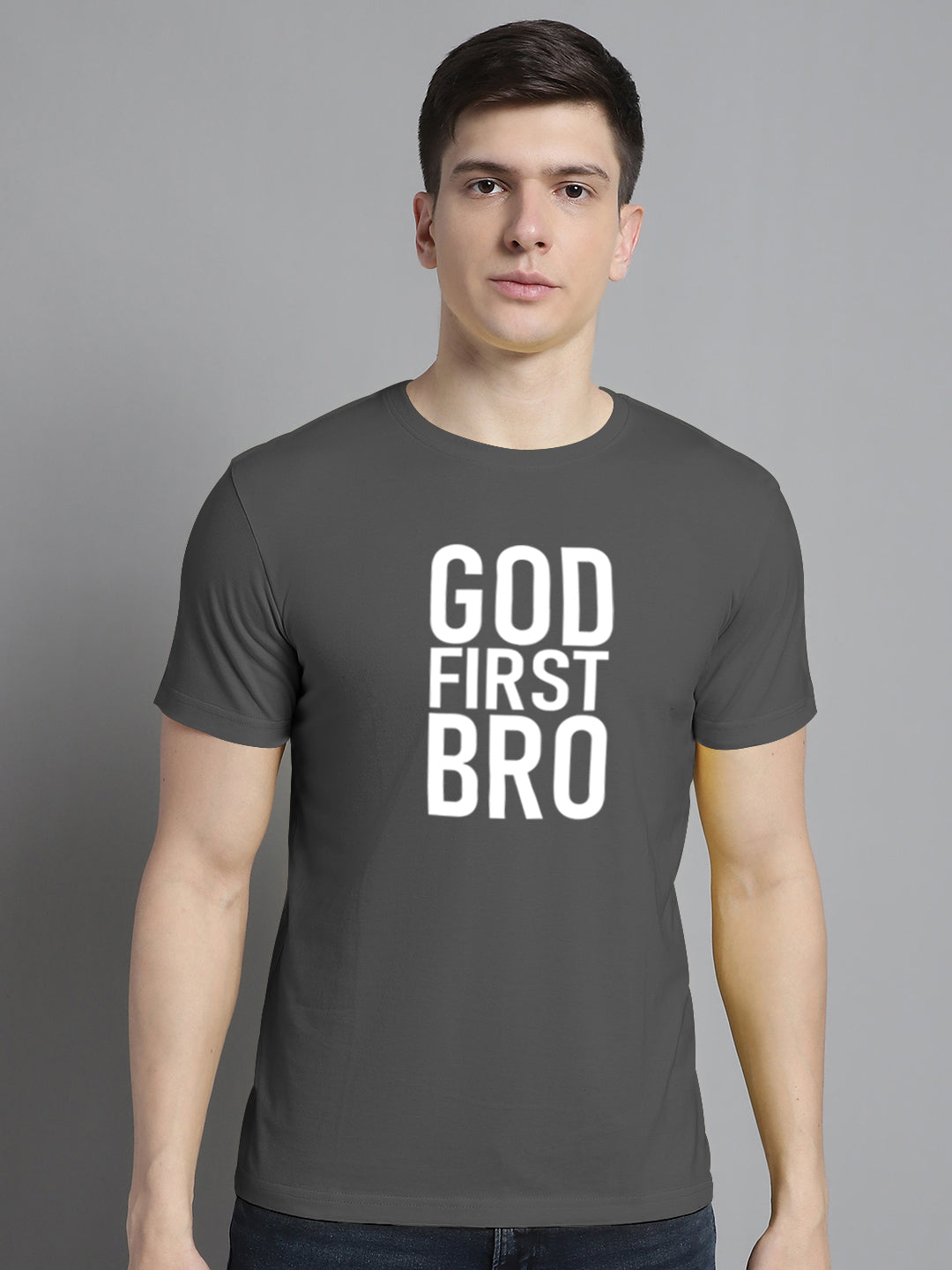 Fbar God First Bro Cotton Round Neck T-Shirt - Friskers