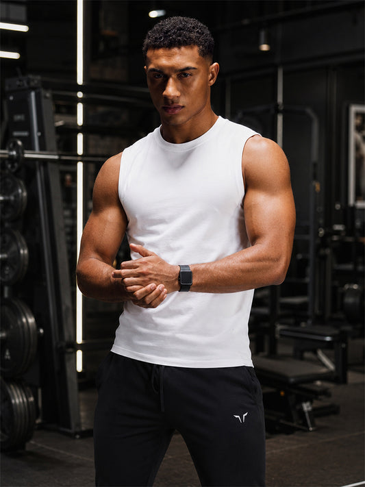 Mens Cotton Round Neck Gym Vest
