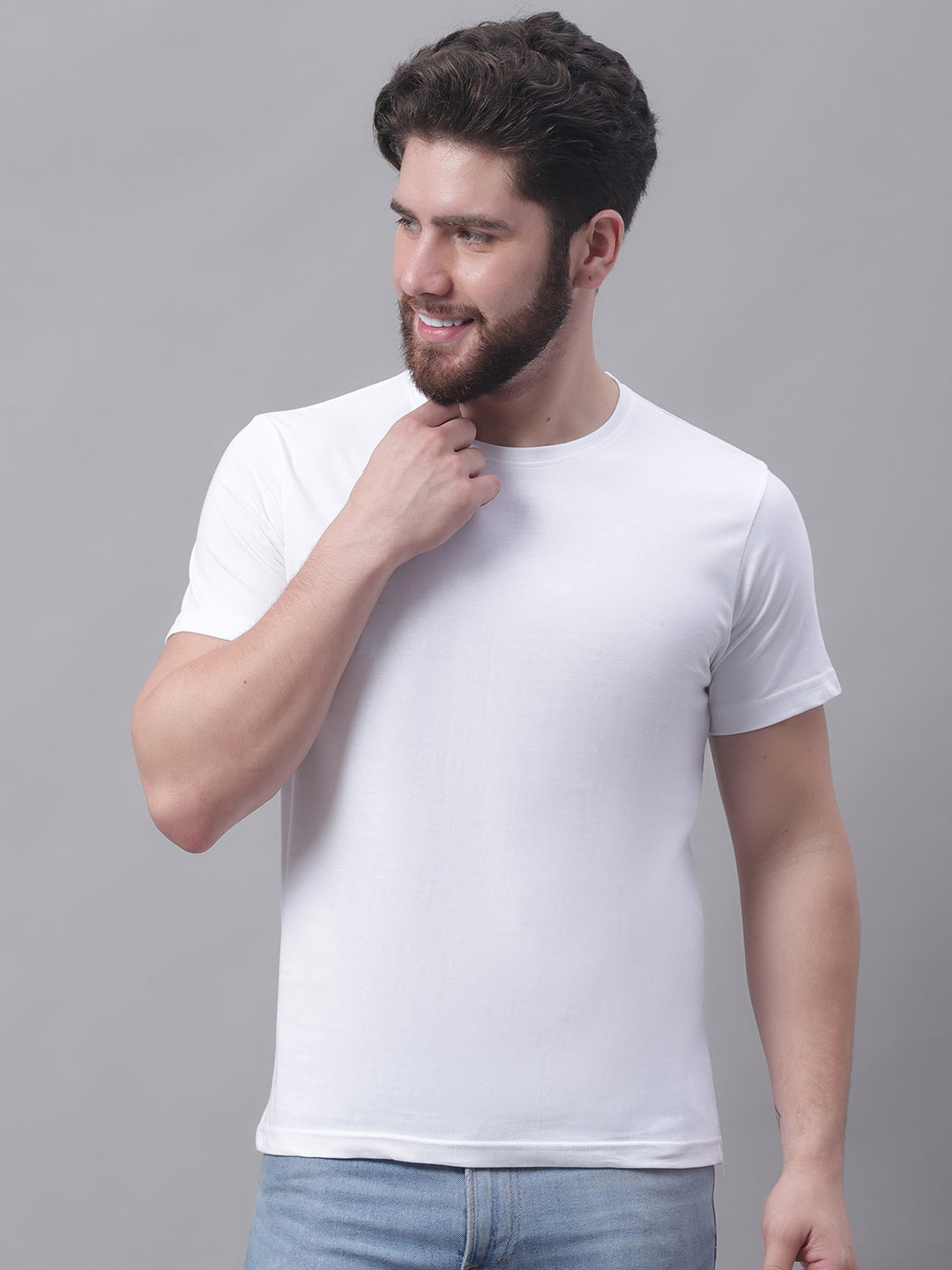 Men Round Neck Cotton T-shirt I Half sleeves round neck T-shirt - Friskers