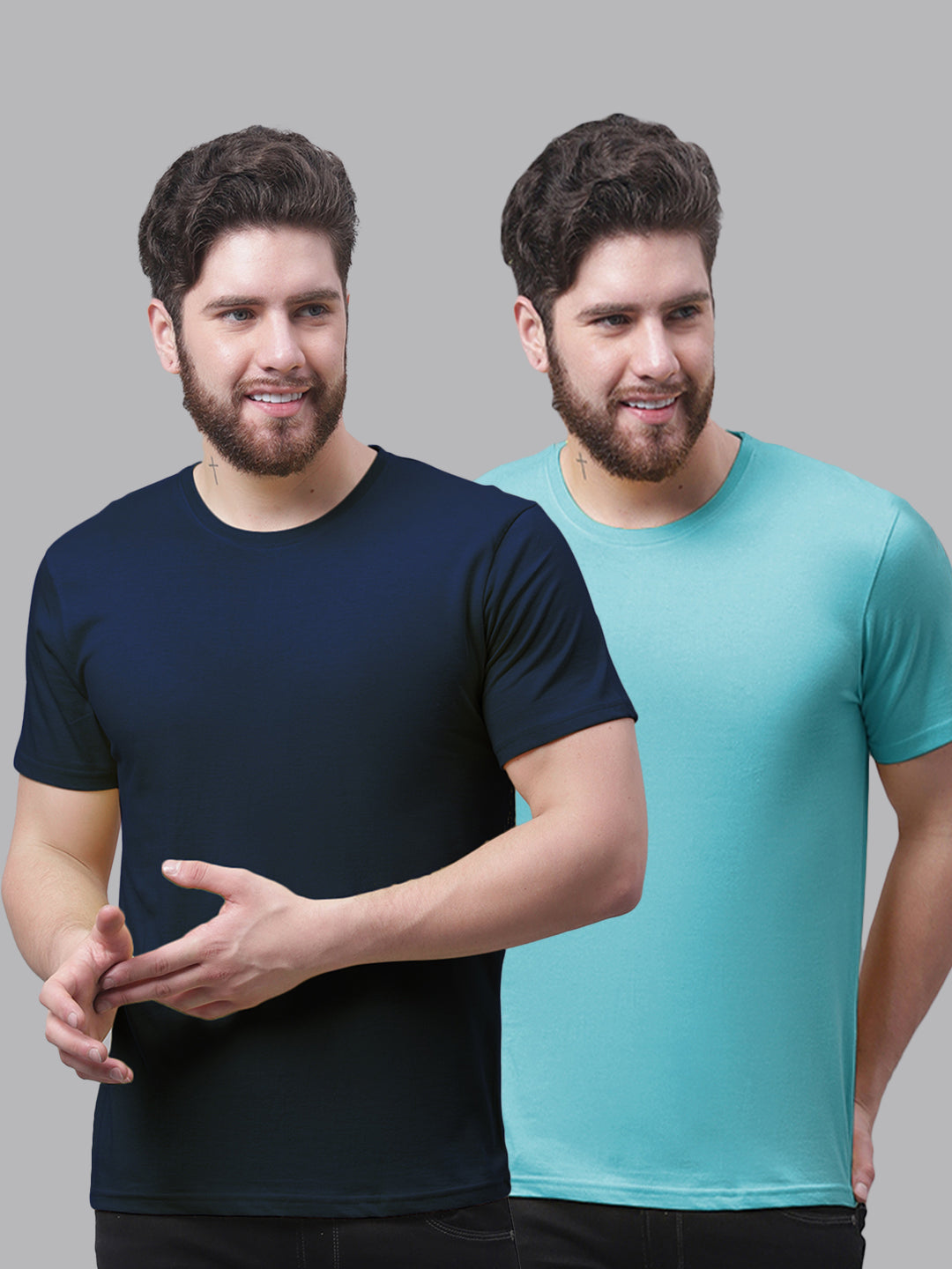 Men's Pack Of 2 Pure Cotton Half Sleeve T-shirt - Friskers