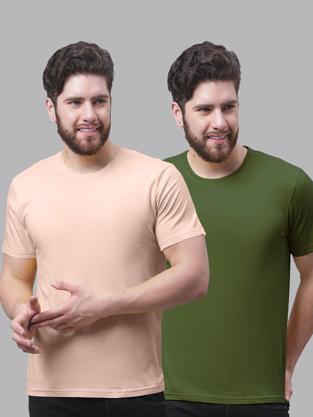 Men's Pack Of 2 Pure Cotton Half Sleeve T-shirt - Friskers