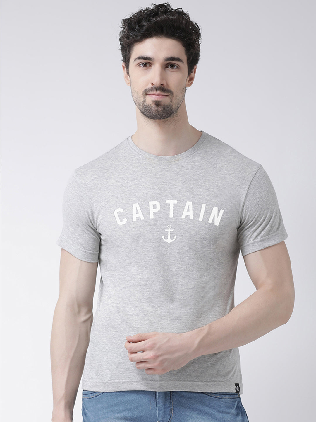 Captain Printed Half Sleeves Round Neck T-shirt - Friskers