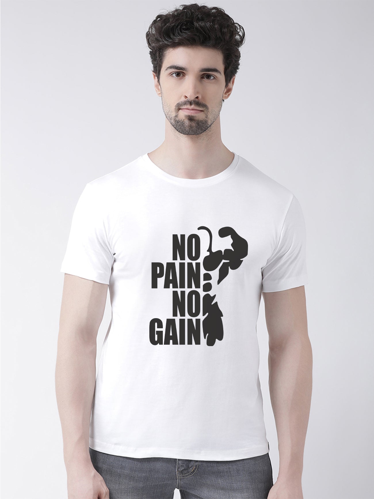 Men's Pack Of 2 Navy & White Printed Half Sleeves T-Shirt - Friskers