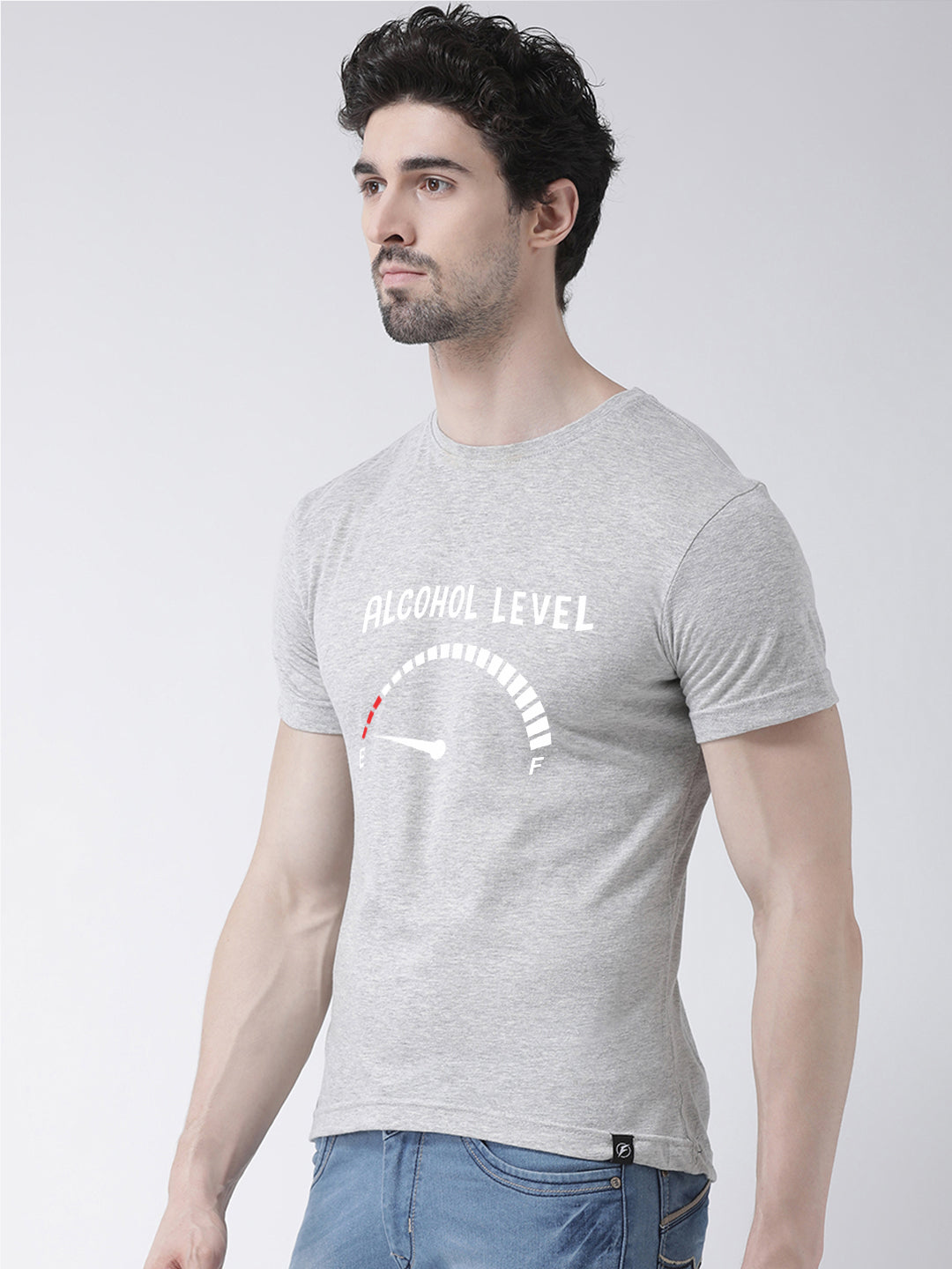 Alcohol level Prnted Round Neck T-shirt - Friskers