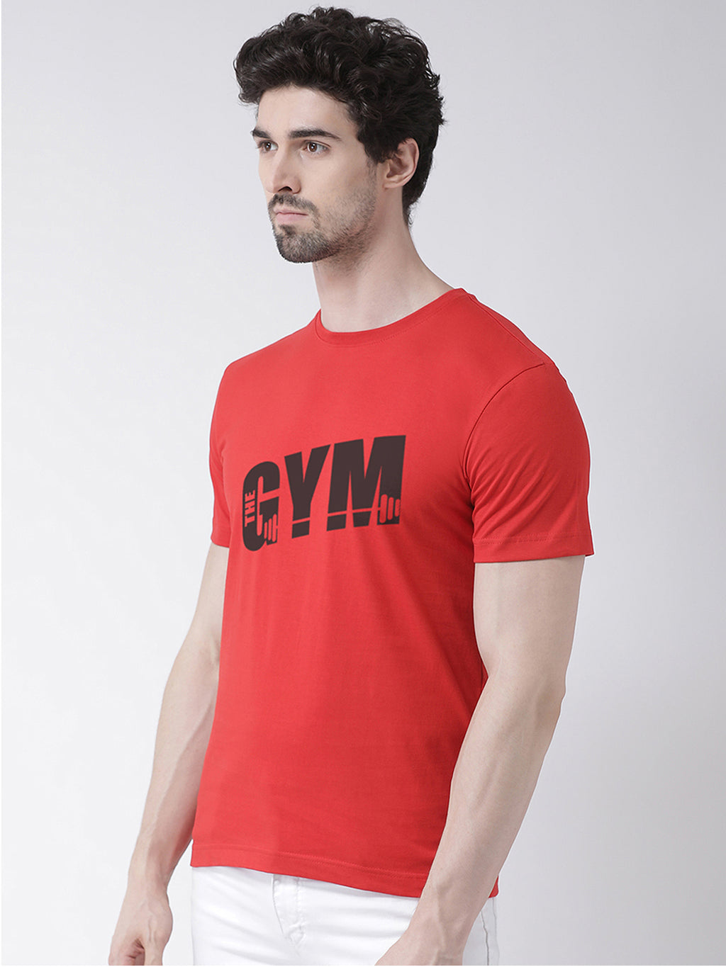 GYM Printed Round Neck Half Sleeves T-shirt - Friskers