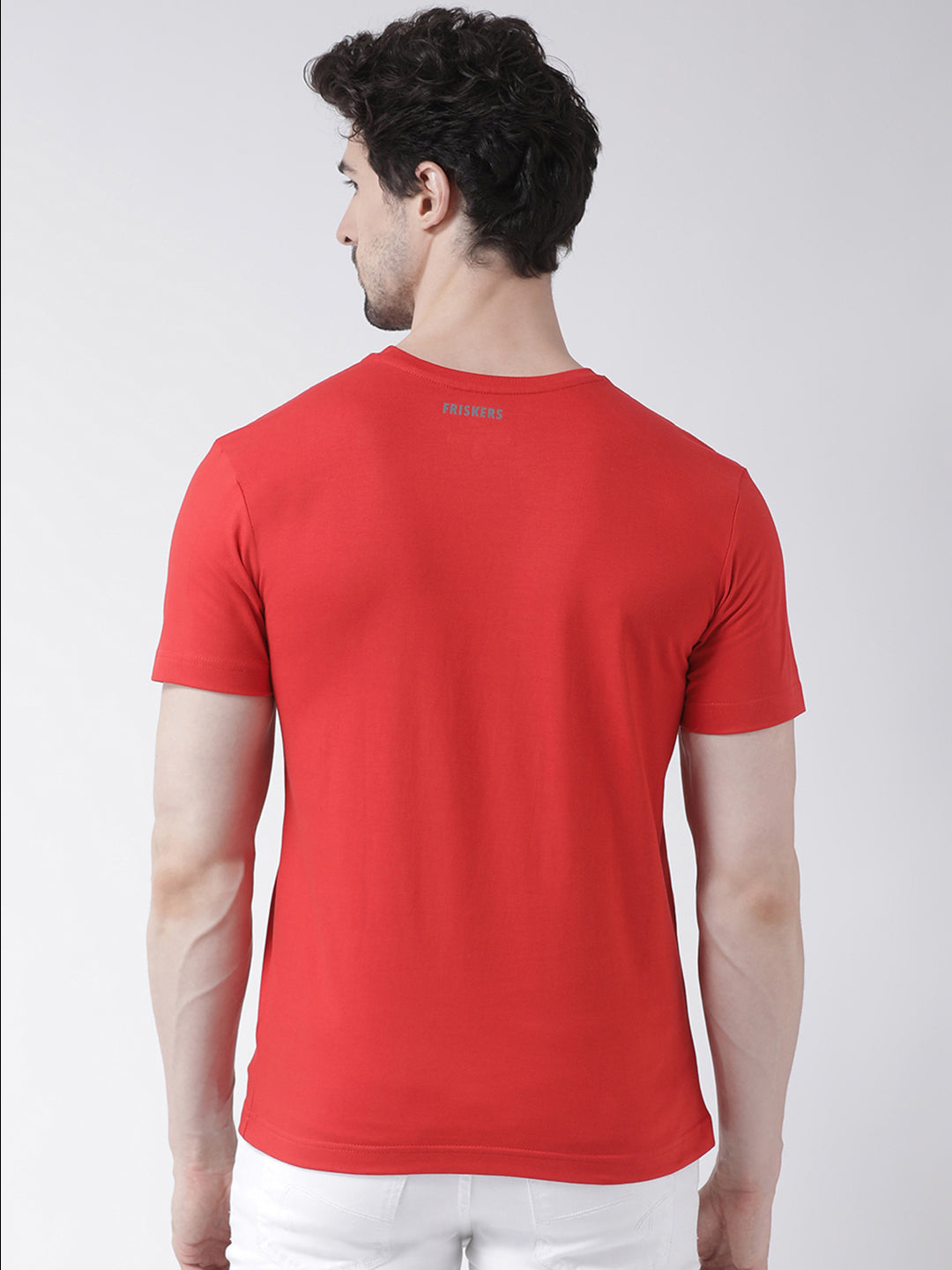 Men's Pack Of 2 Navy & Red Printed Half Sleeves T-Shirt - Friskers