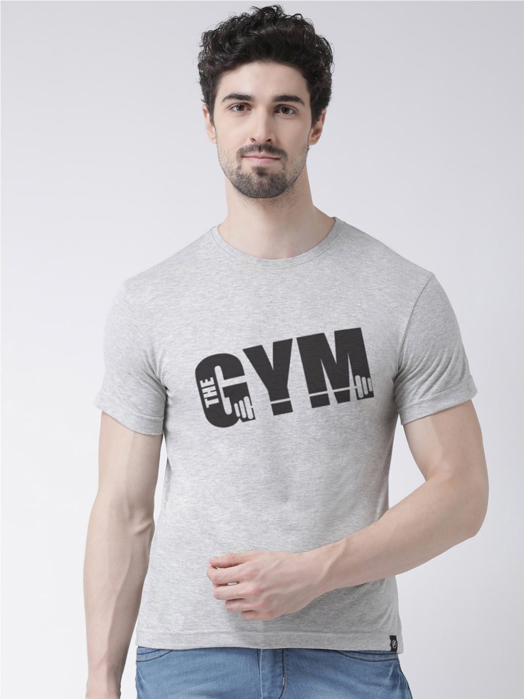 GYM Printed Round Neck Half Sleeves T-shirt - Friskers