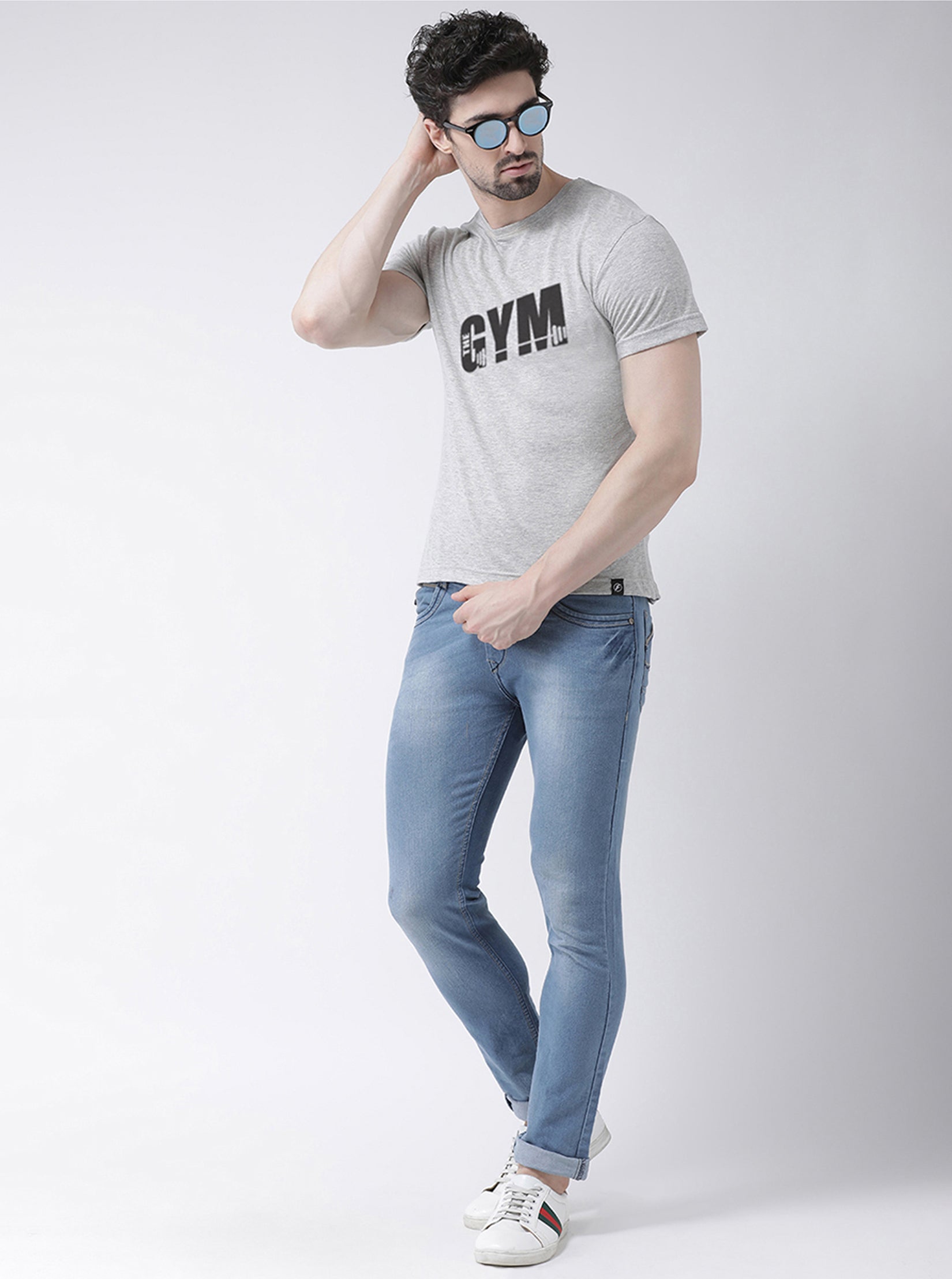 GYM Printed Round Neck Half Sleeves T-shirt - Friskers