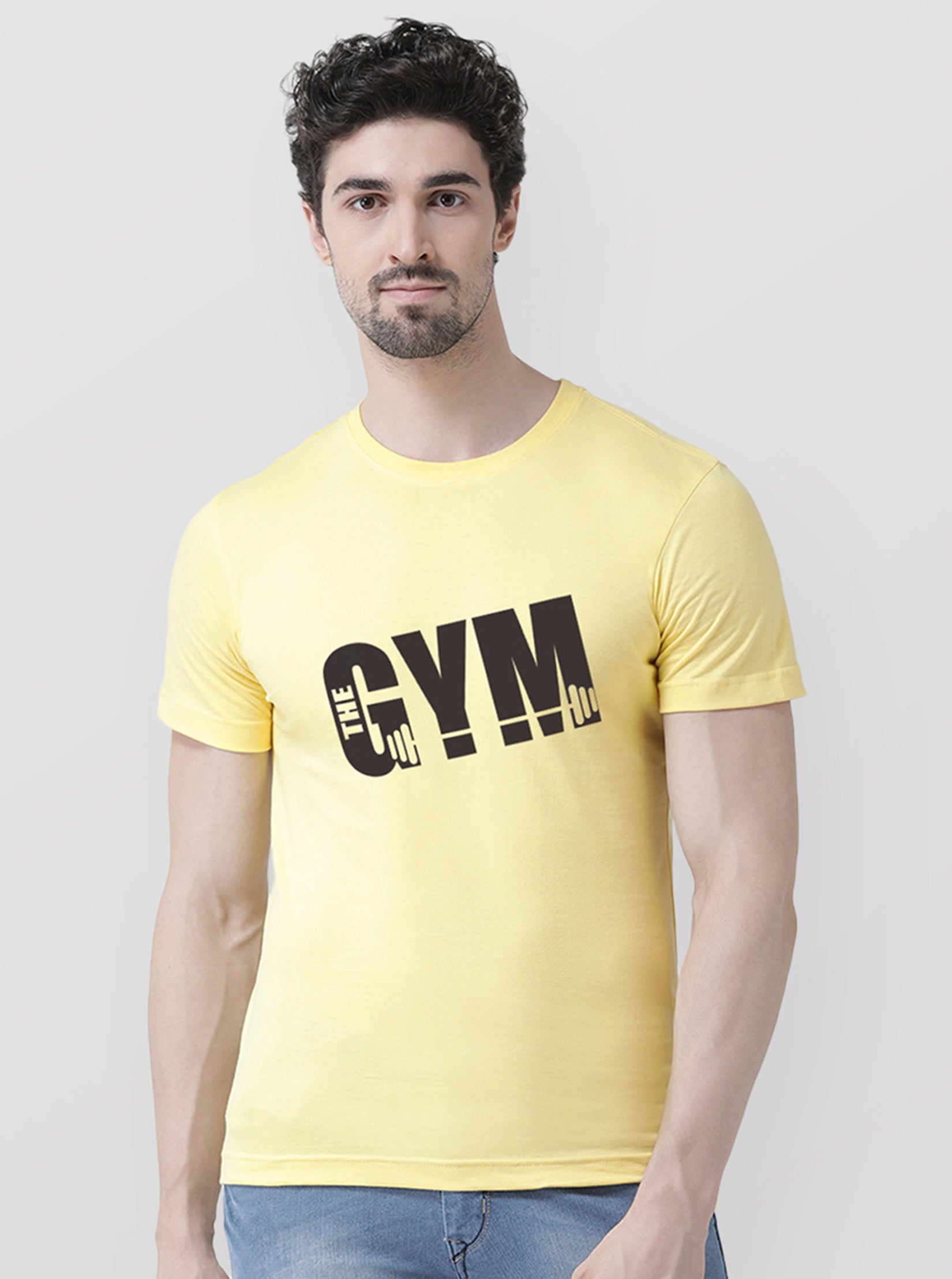 GYM Printed Round Neck Half Sleeves T-shirt - Friskers