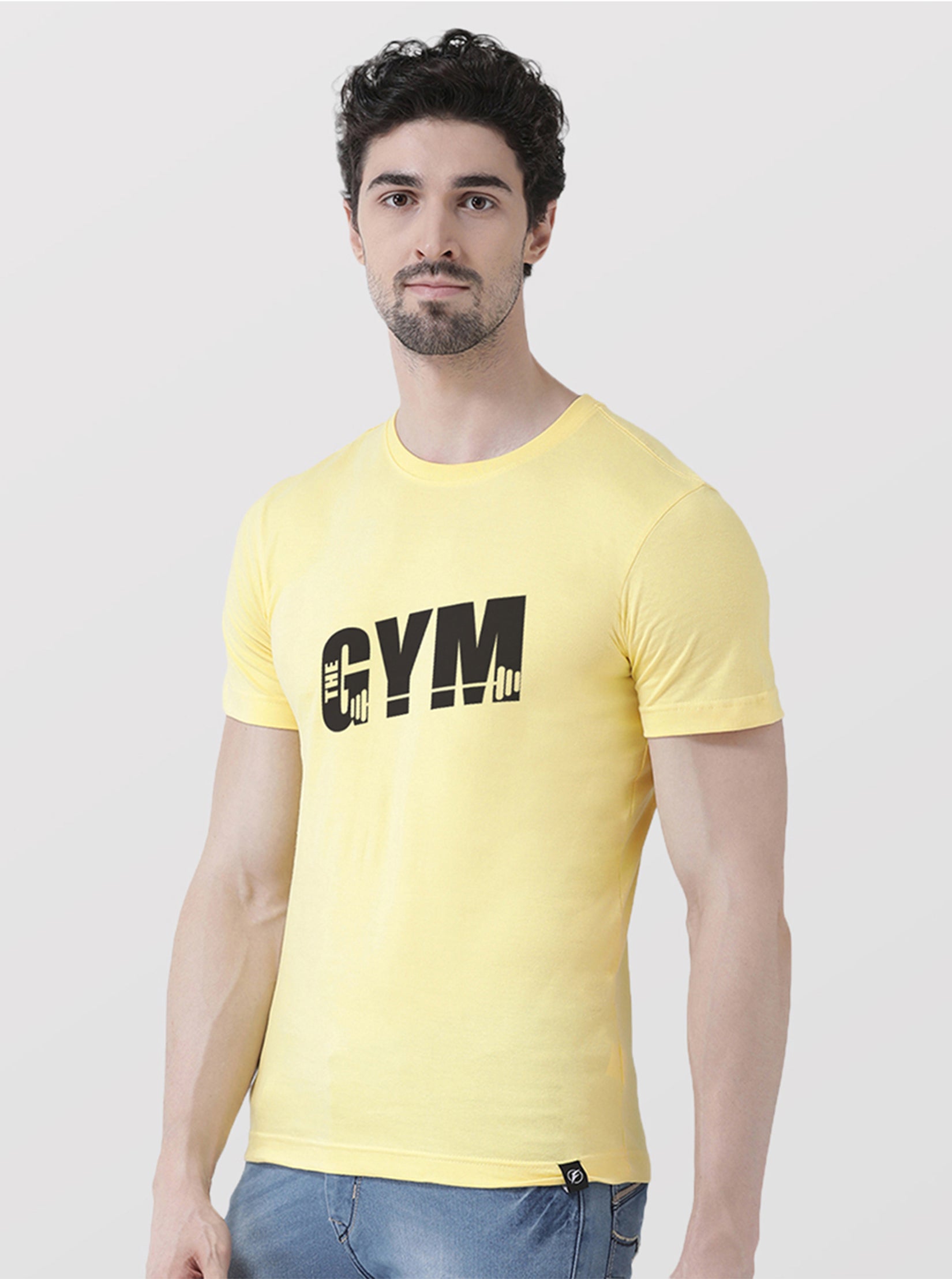 GYM Printed Round Neck Half Sleeves T-shirt - Friskers