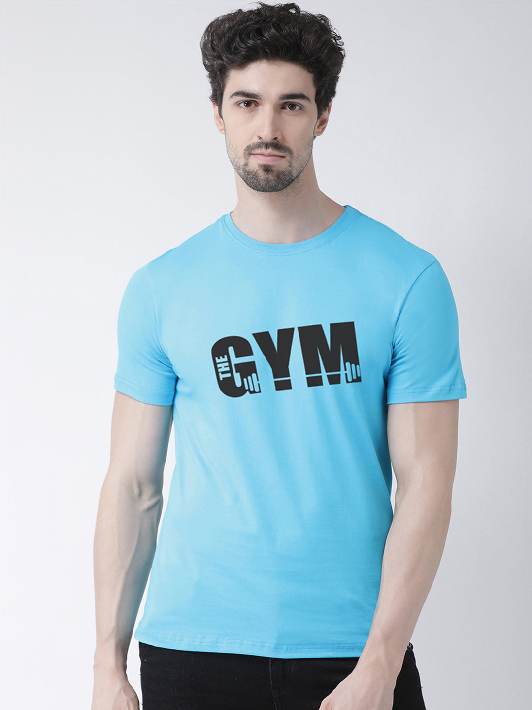 GYM Printed Round Neck Half Sleeves T-shirt - Friskers