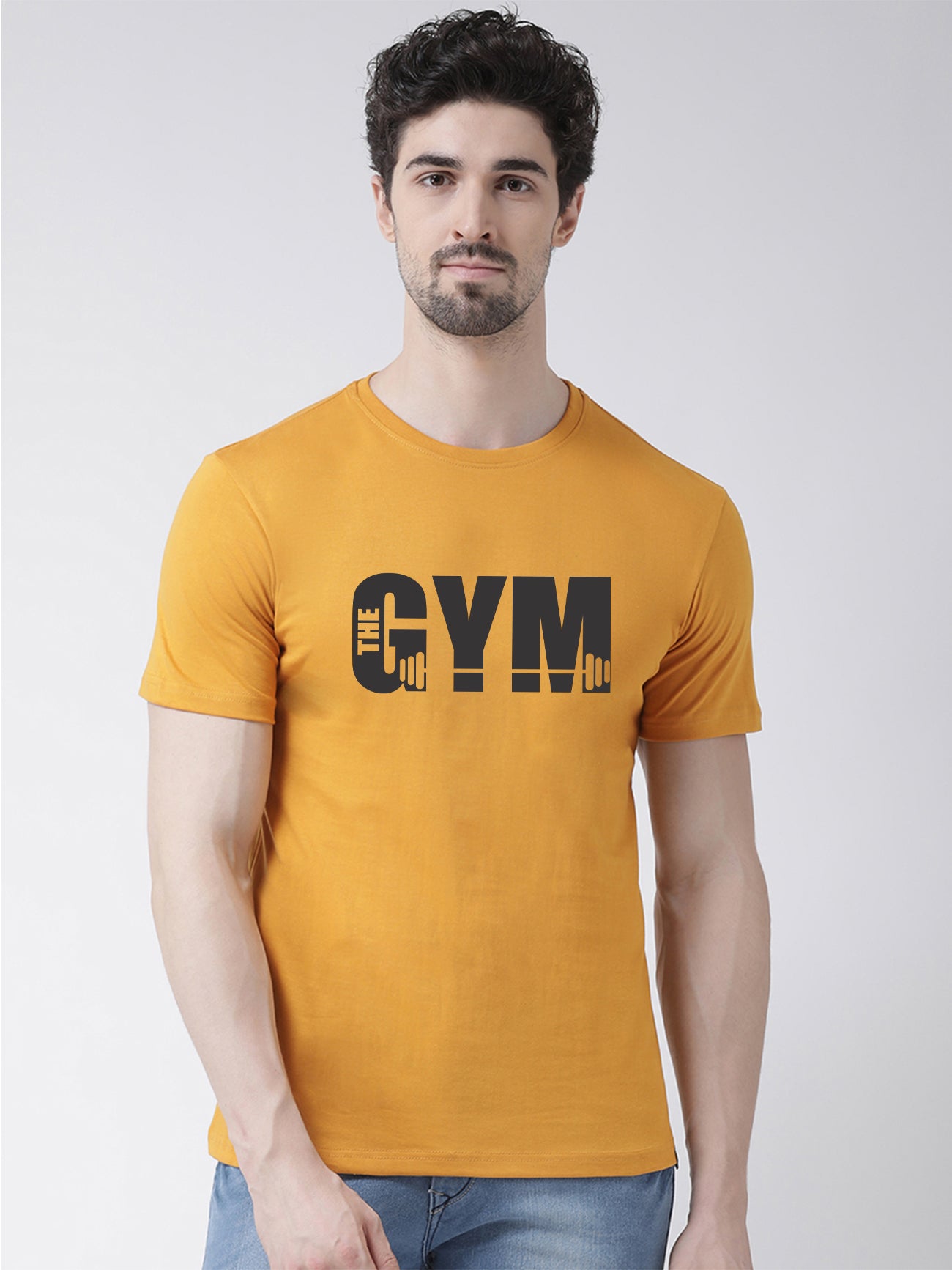 GYM Printed Round Neck Half Sleeves T-shirt - Friskers