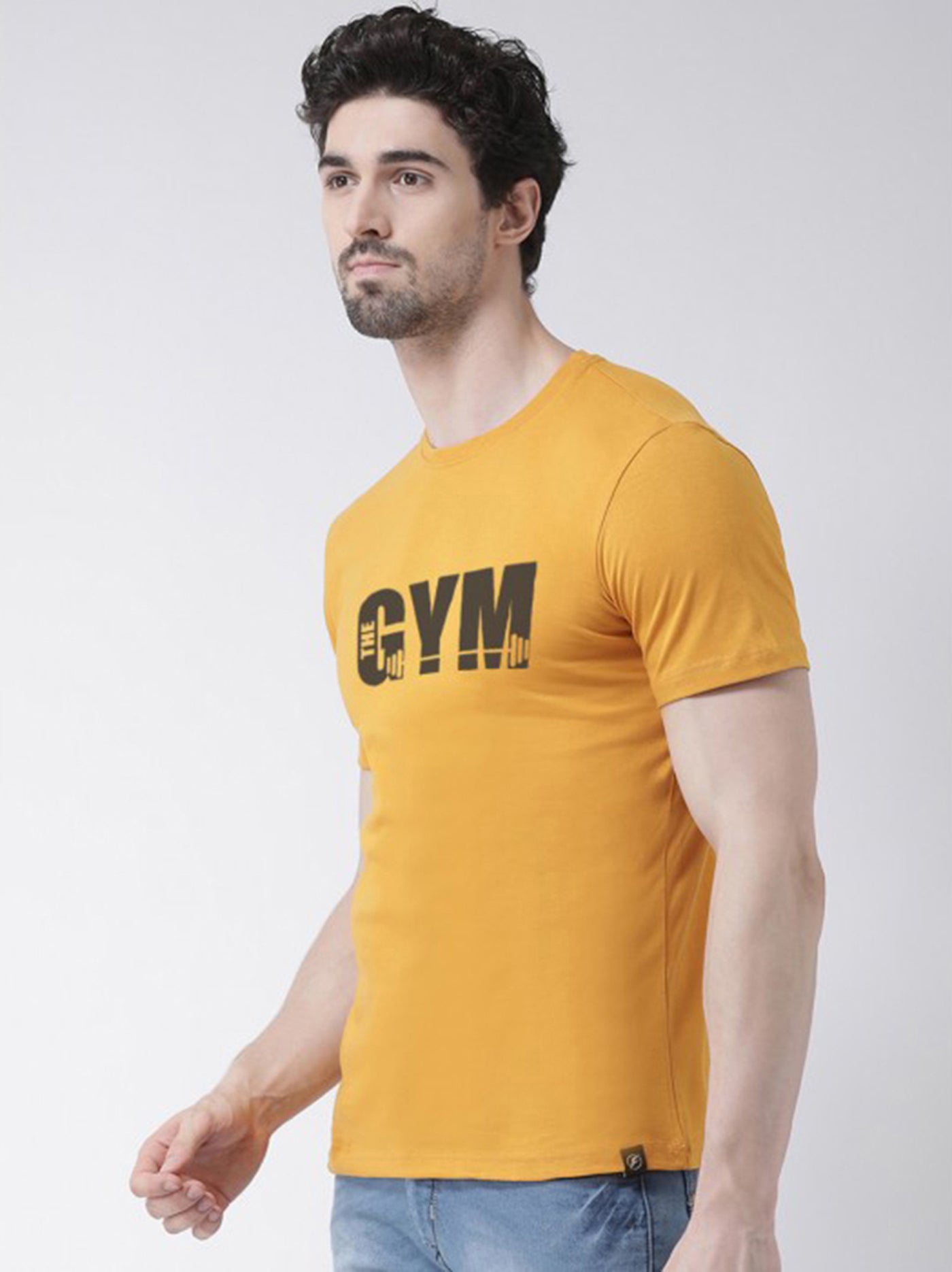 GYM Printed Round Neck Half Sleeves T-shirt - Friskers