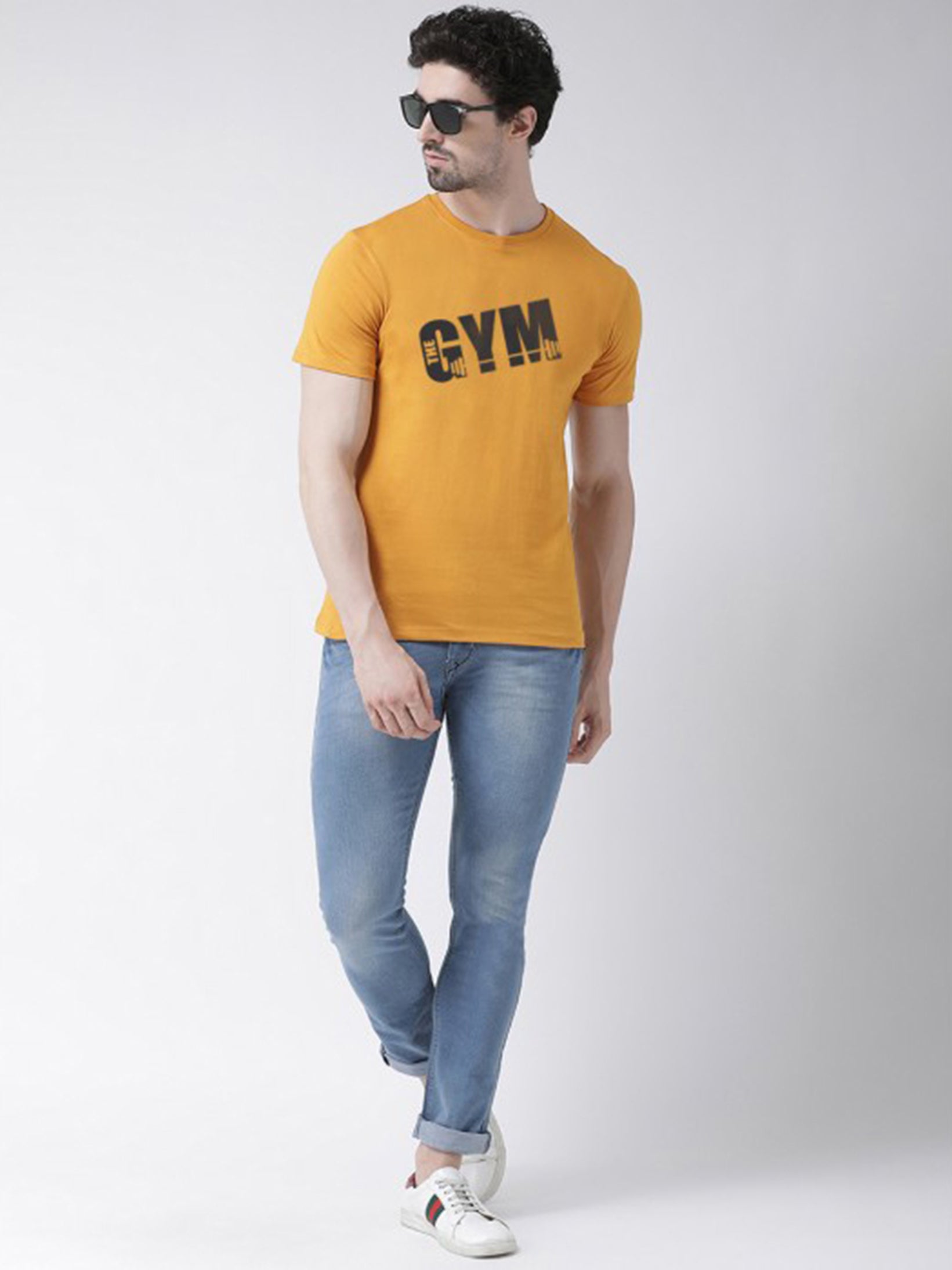 GYM Printed Round Neck Half Sleeves T-shirt - Friskers