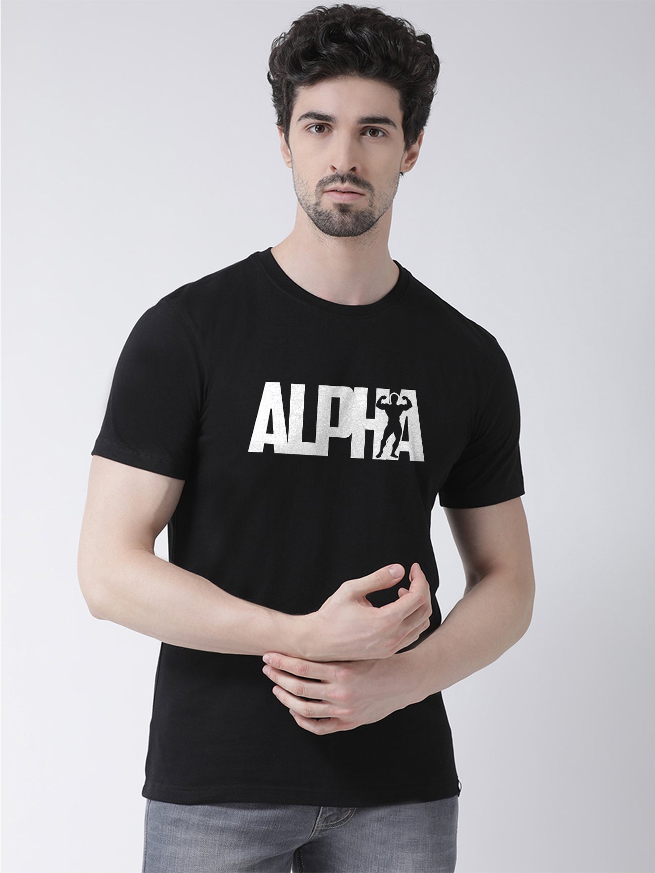 Alpha Printed Round Neck T-shirt - Friskers