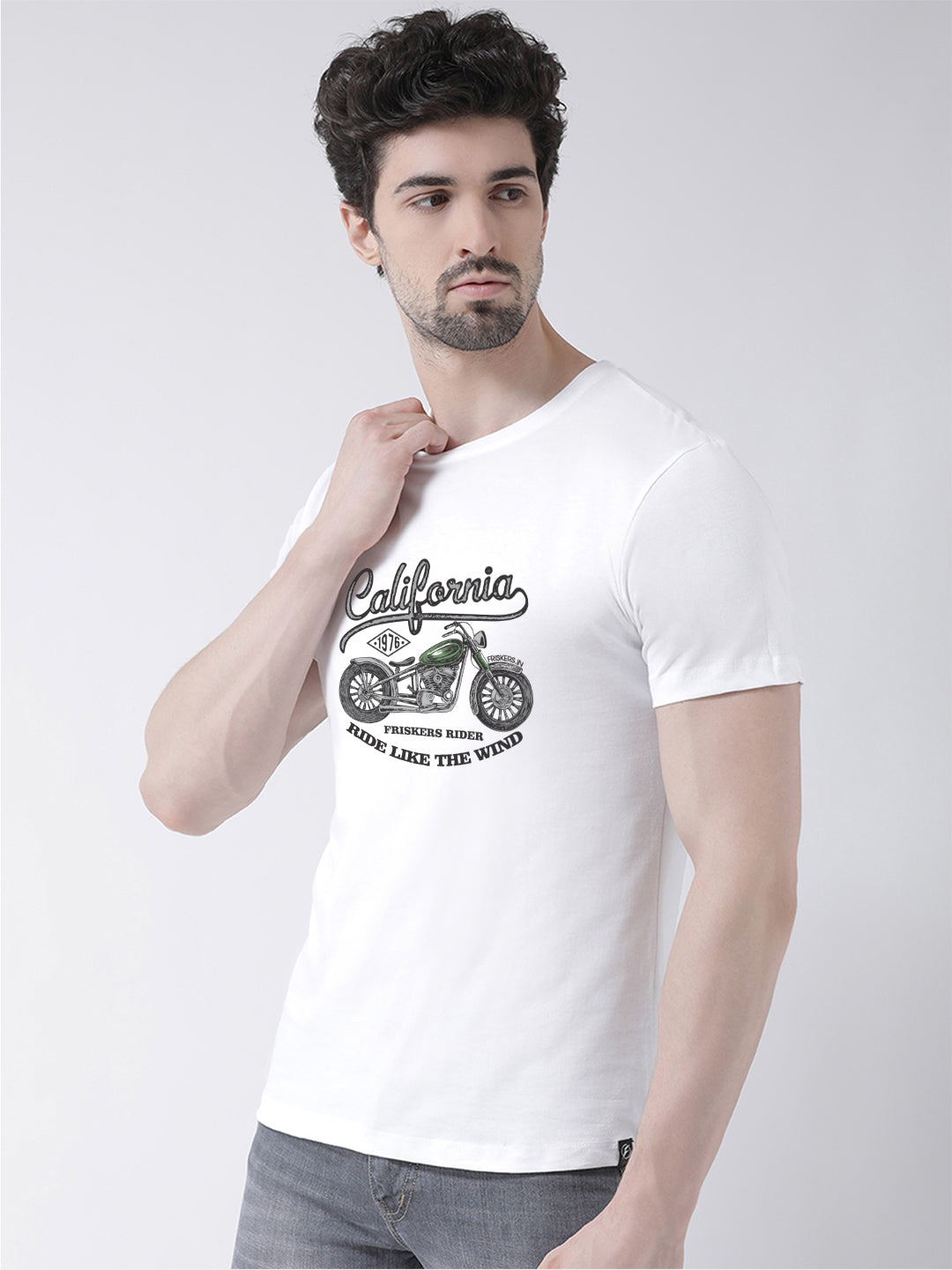 California Printed Round Neck T-shirt - Friskers