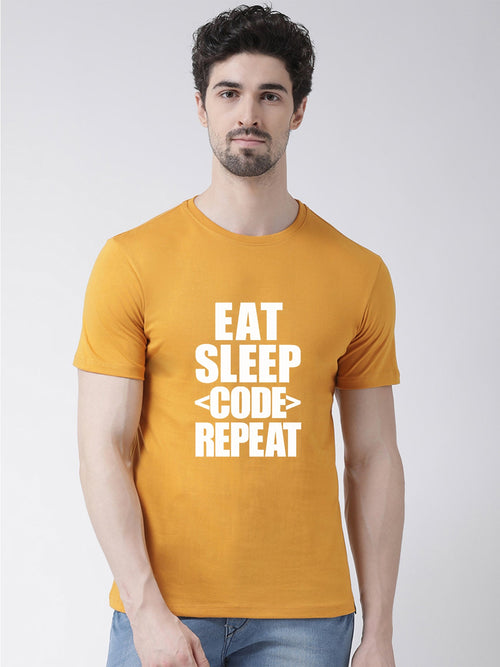 Eat Sleep Printed Round neck T-shirt