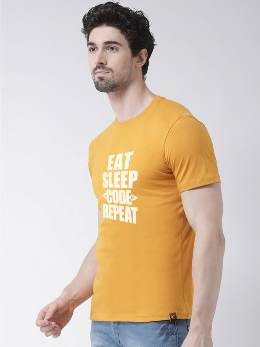 Eat Sleep Printed Round neck T-shirt - Friskers