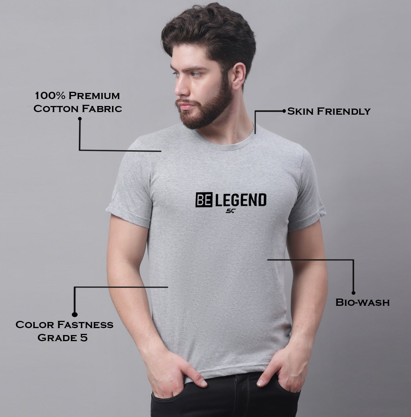 Men's Be Legend Pure Cotton T-Shirt - Friskers