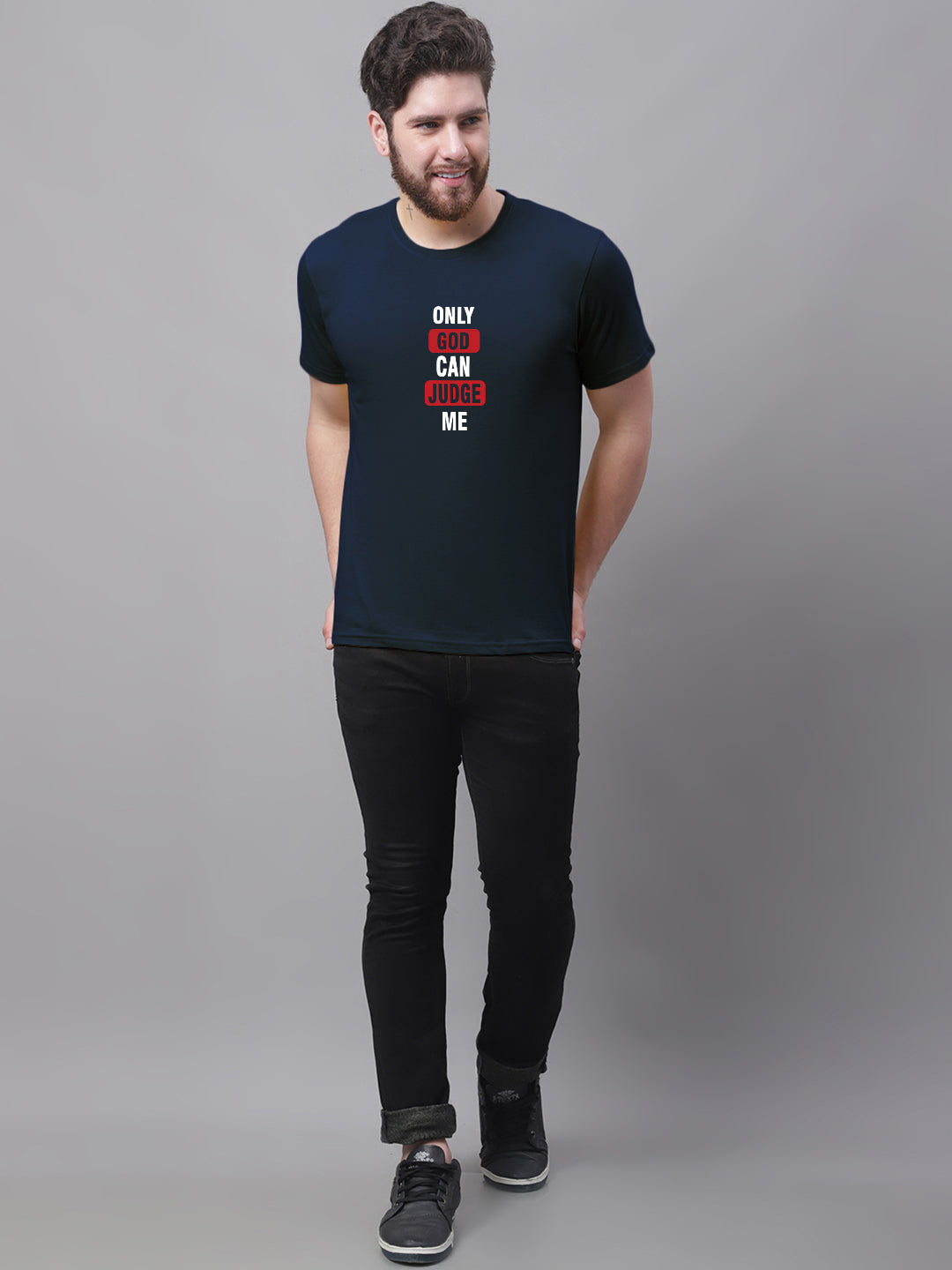 T-shirt Only GOD Can Judge Me – Rouge – Taille 3XL – Flying Horse – Occasion