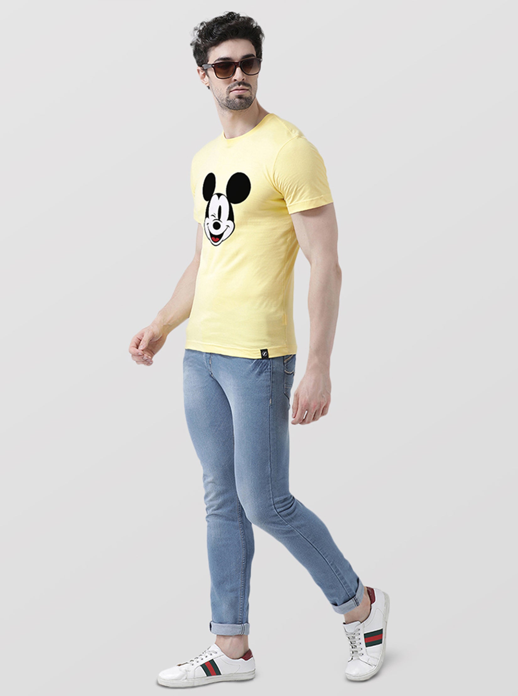 Men's Pack Of 2 Yellow & Mustard Printed Half Sleeves T-Shirt - Friskers