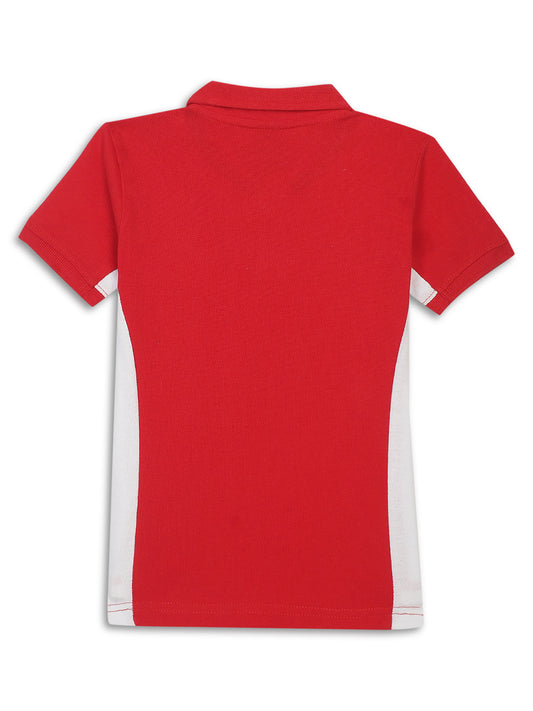 Boys Half Sleeves Multi Colour Polo Neck T-Shirt