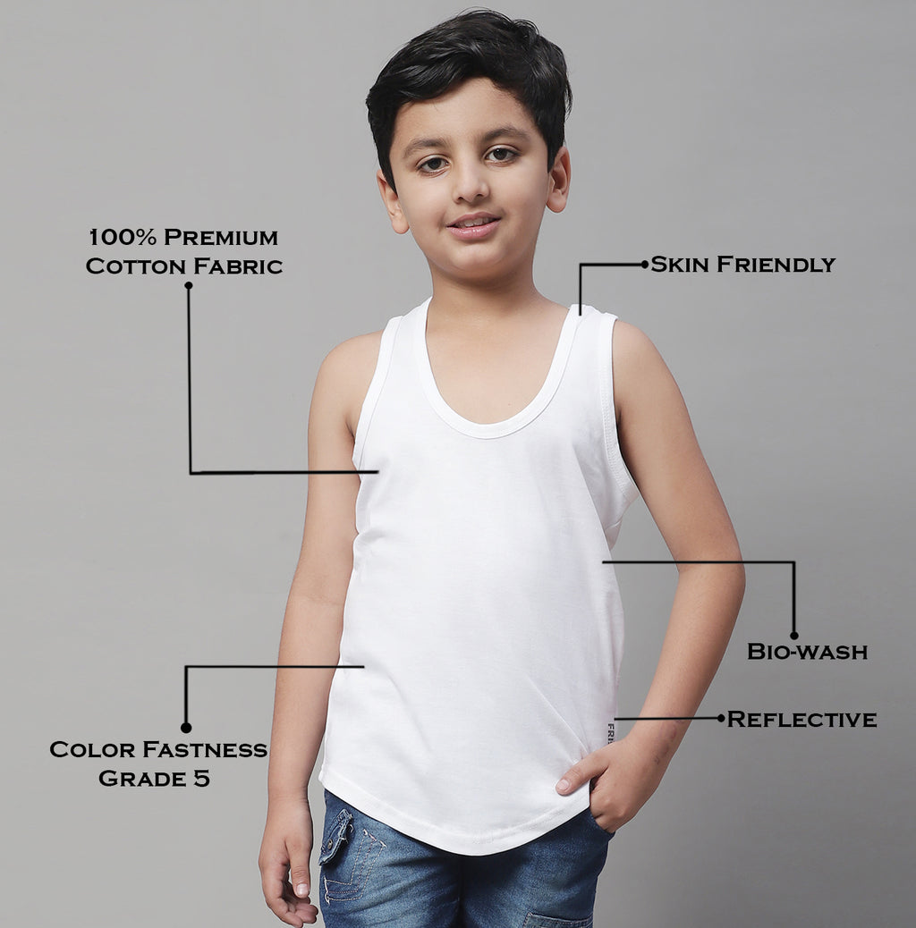 Pure Cotton Regular Fit 7-12Y Kids Vest - Friskers