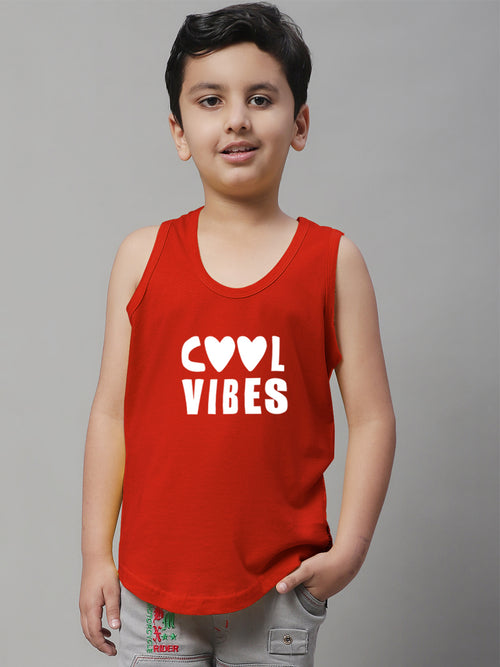 Kids Cool Vibes Printed Pure Cotton Classic Vest
