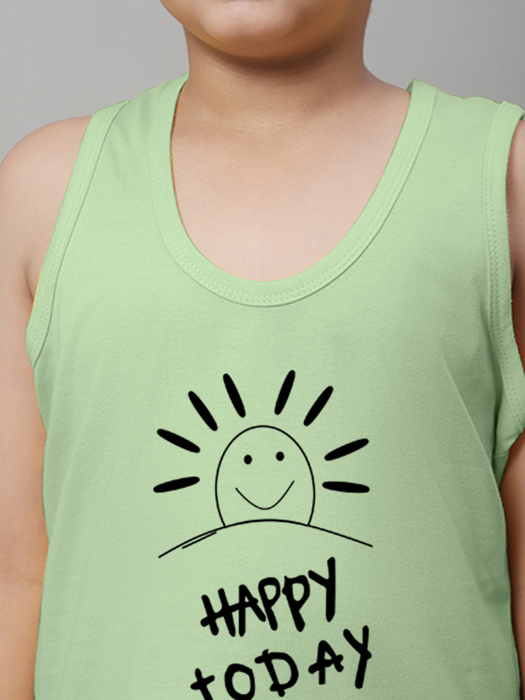 Boys Happy Today Regular Fit Printed Vest - Friskers