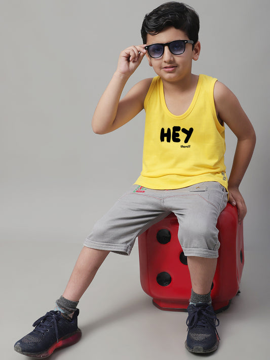 Boys Hey Regular Fit Printed Vest - Friskers