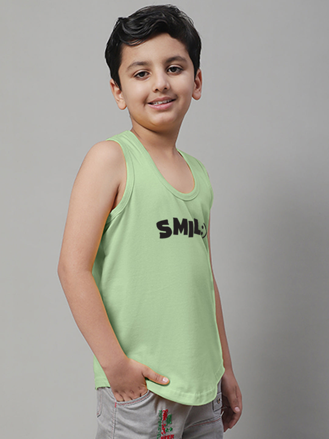 Boys Smile Regular Fit Printed Vest - Friskers