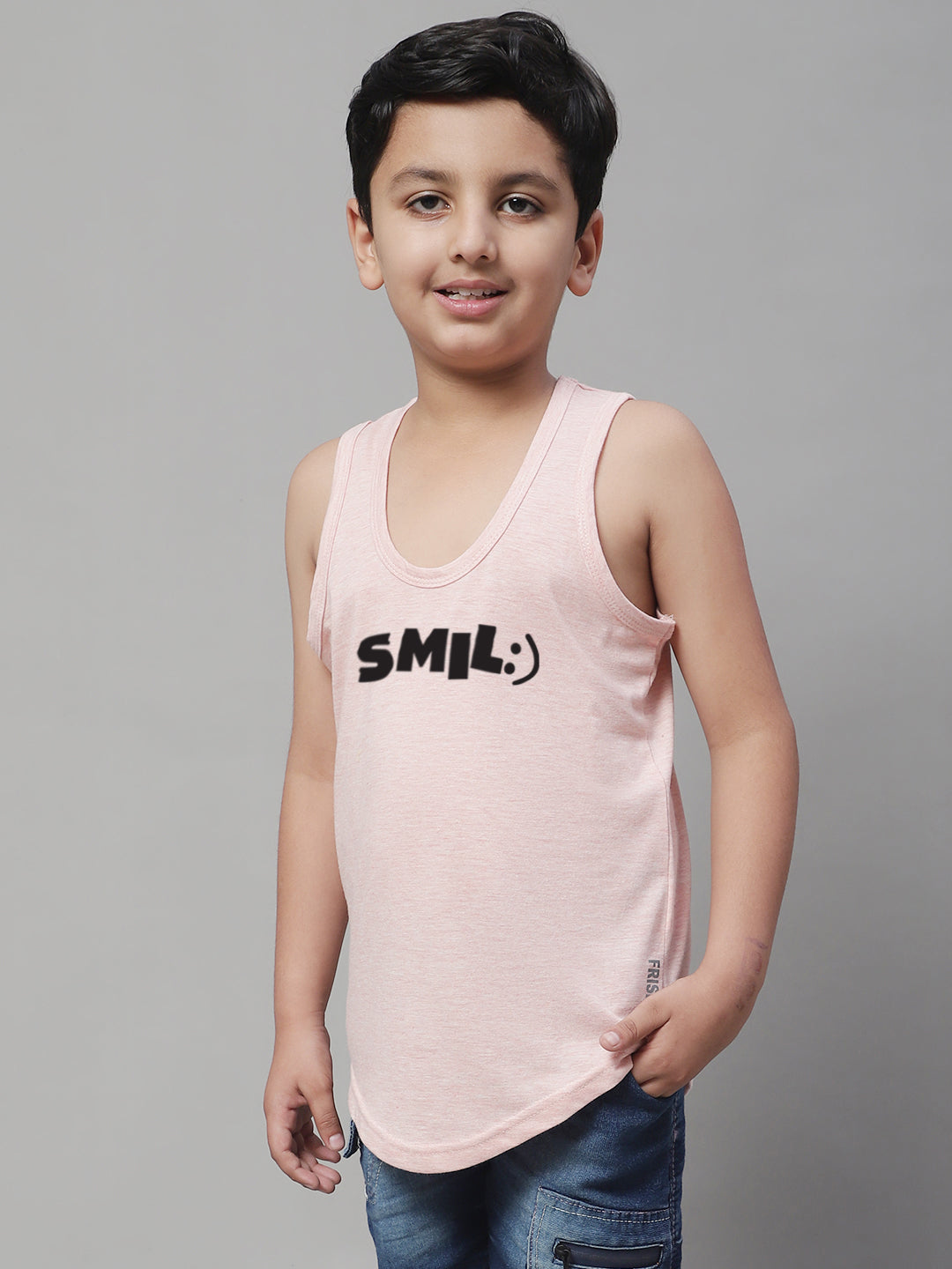 Boys Smile Regular Fit Printed Vest - Friskers