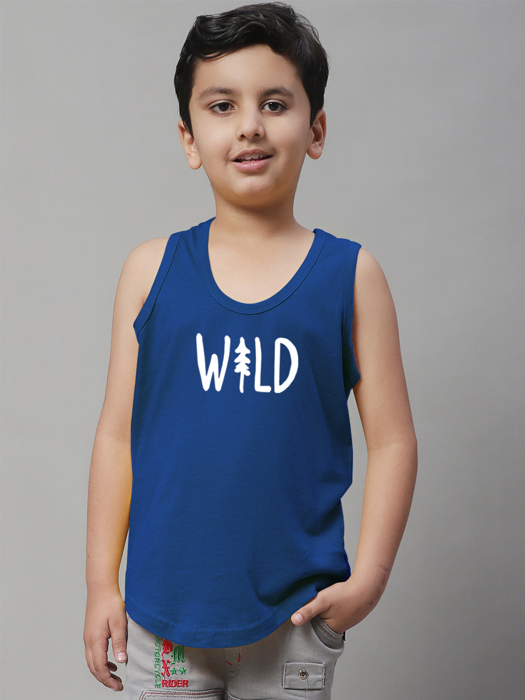 Kids Wild Pure Cotton Regular Fit Printed Vest - Friskers