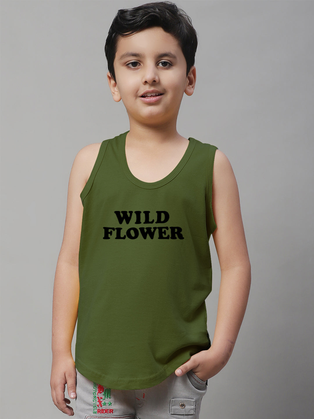 Kids Wild Flower Pure Cotton Regular Fit Vest - Friskers
