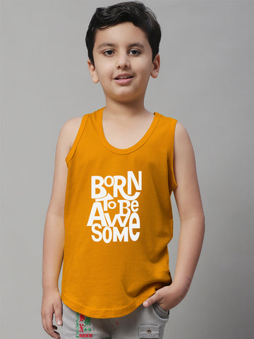 Boys Born To Be Awesome Regular Fit Vest - Friskers
