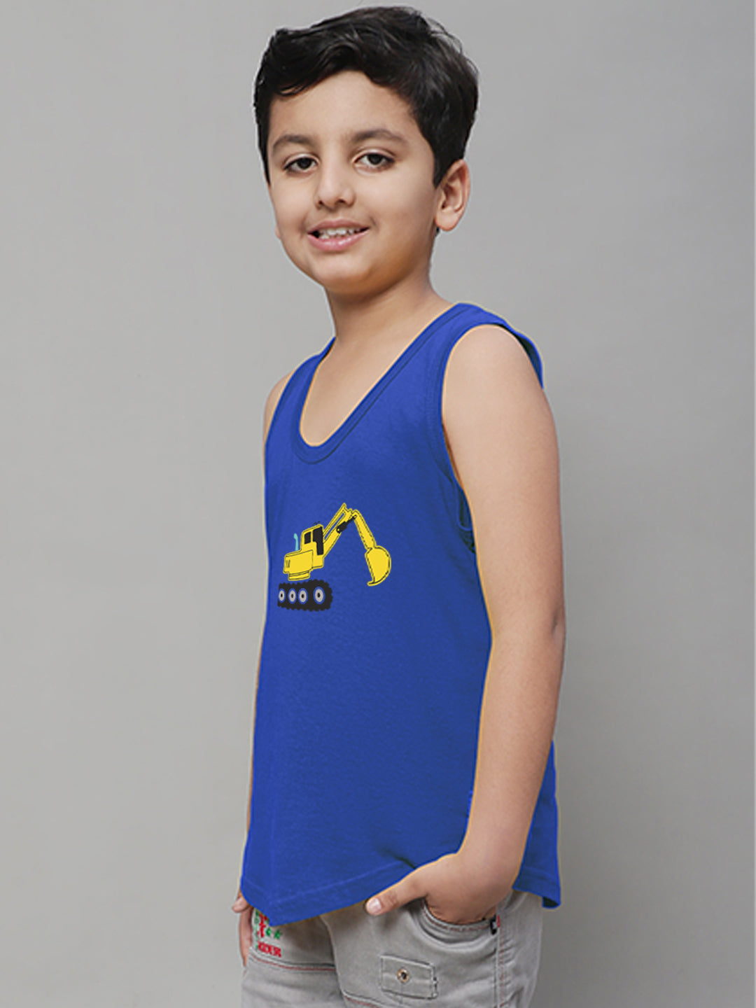 Boys Excavator Regular Fit Printed Vest - Friskers