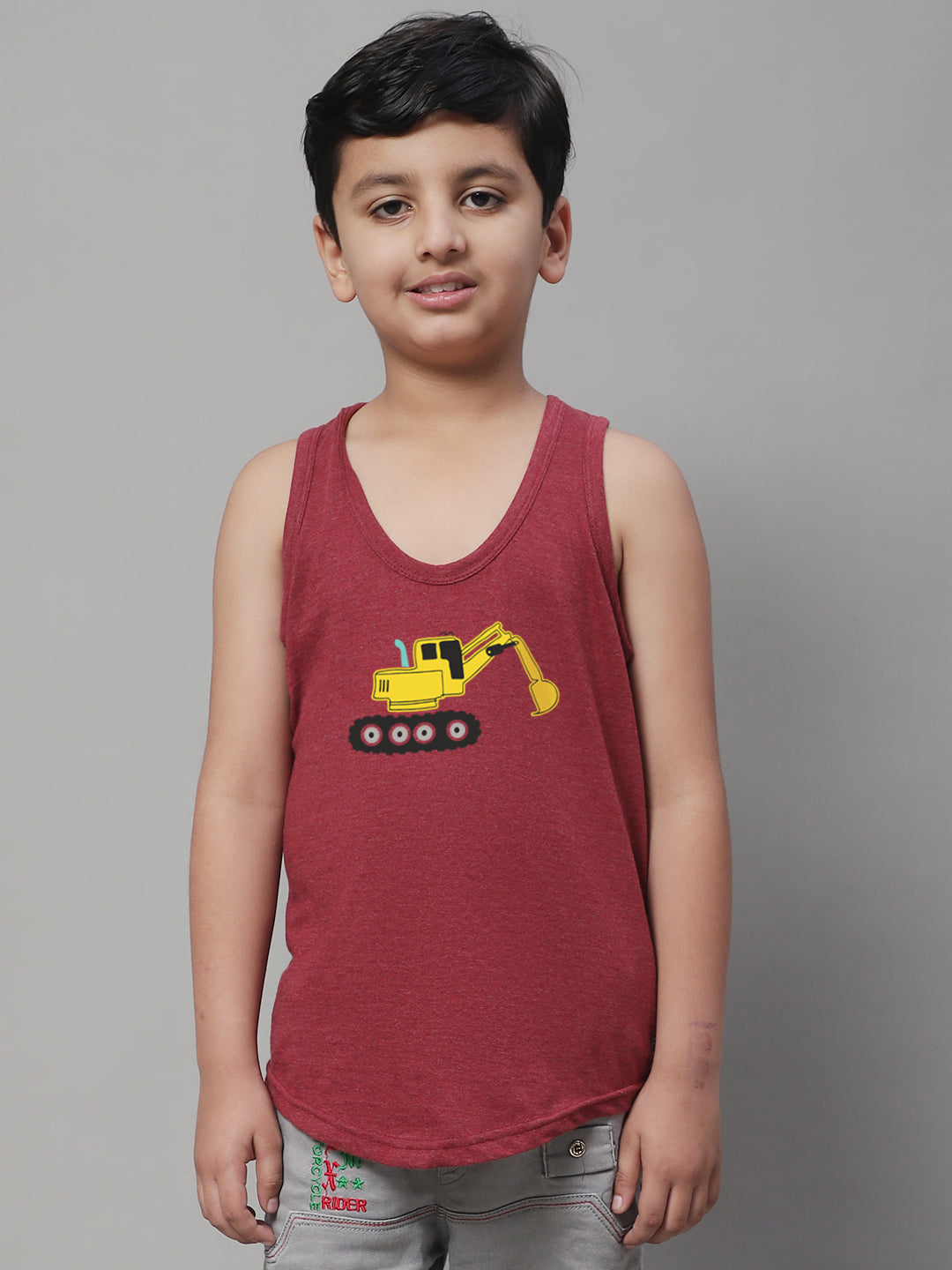 Kids Excavator printed Regular Fit Vest - Friskers