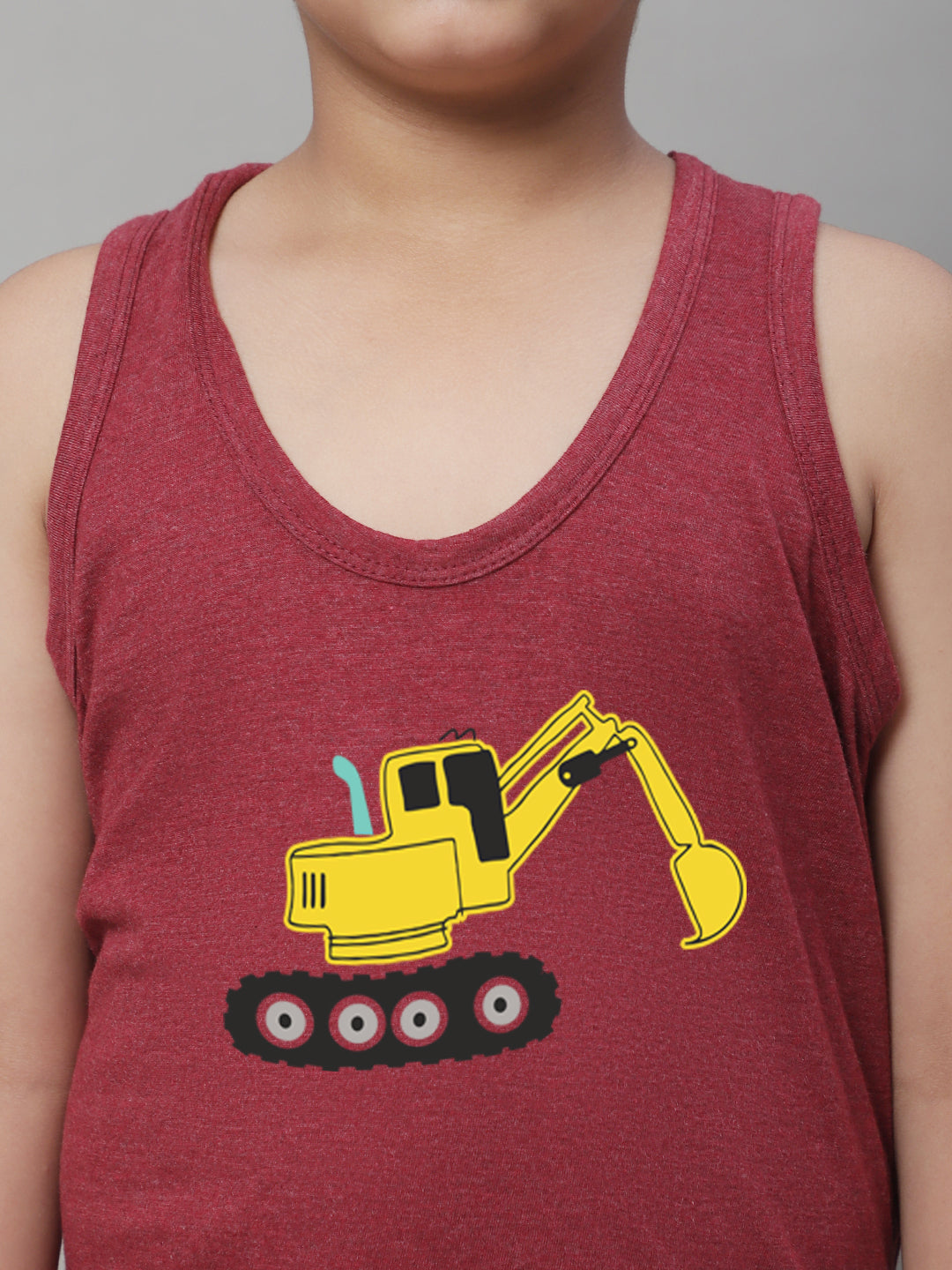 Kids Excavator printed Regular Fit Vest - Friskers