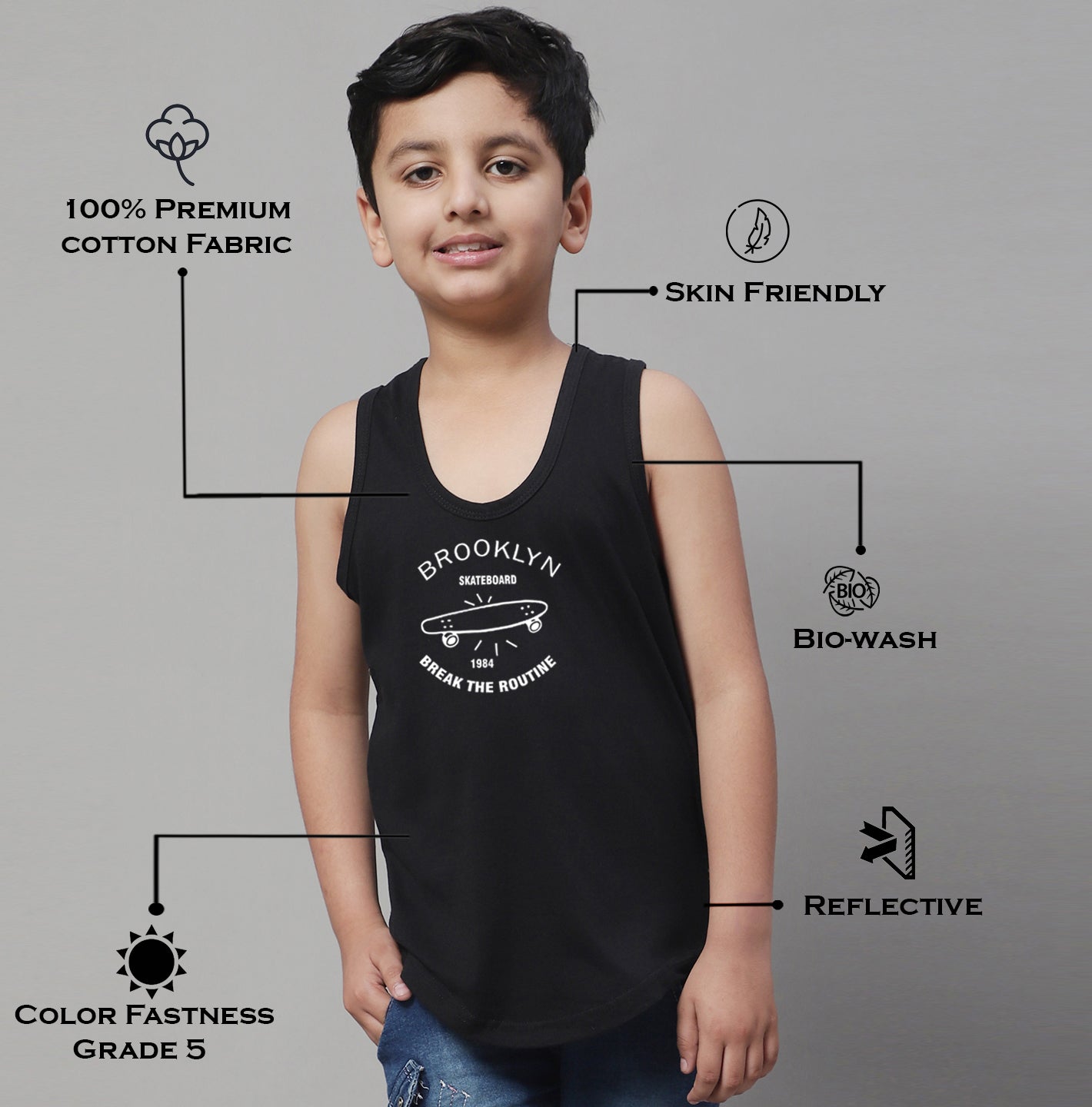 Boys Brooklyn Printed Regular Fit Vest - Friskers